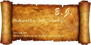 Bukovits József névjegykártya